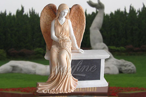 2017 Hot Sale Marble Sitting Angel Memorial