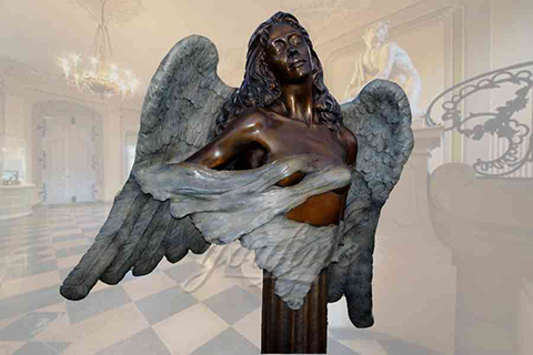 Graceful garden customized bronze angel statues for decor