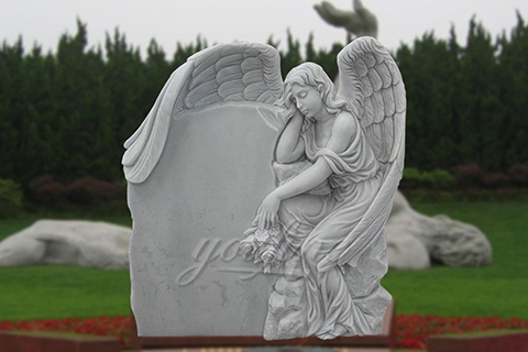 Sleeping White Angel Marble Headstones for Sale