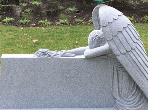 Granite stone weeping angel tombstone maker (2)