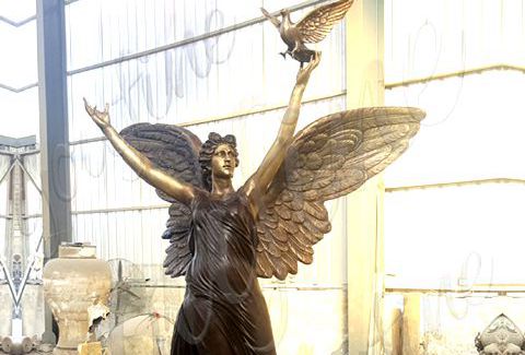 480 Casting Bronze Angel Statue with Peace Dove