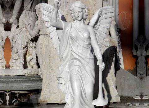 480 Outdoor Decorative White Angel Marble Statue