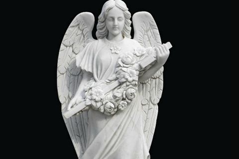 480Life Size Female White Marble Angel Statue Garden Decoration for Sale MOKK-262