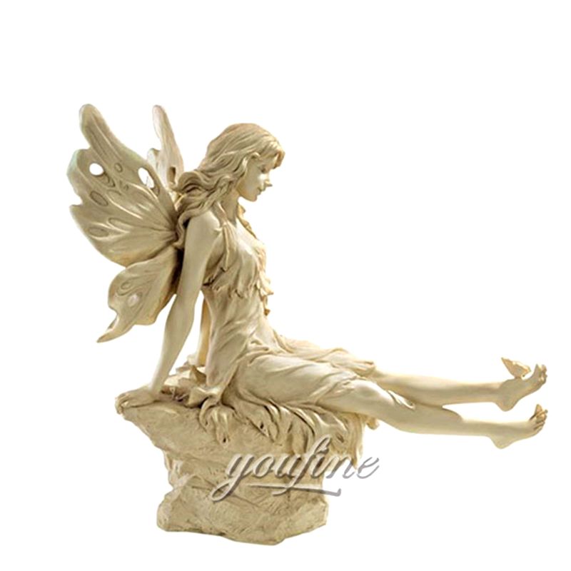 800 Pretty Fairy Sitting Marble Angel Sculpture