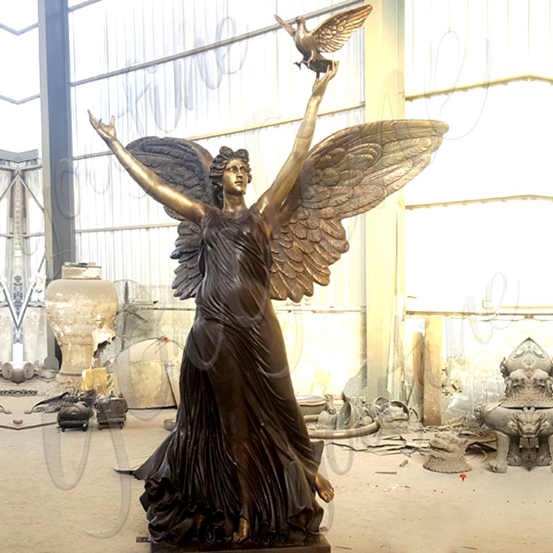 800 Casting Bronze Angel Statue with Peace Dove