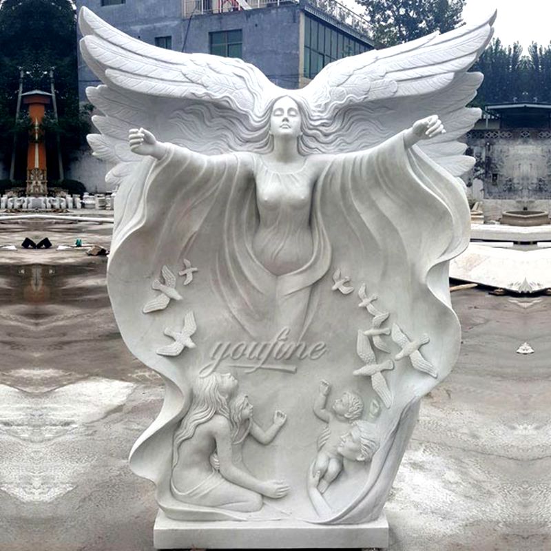 800 Praying White Stone Marble Angel Statue