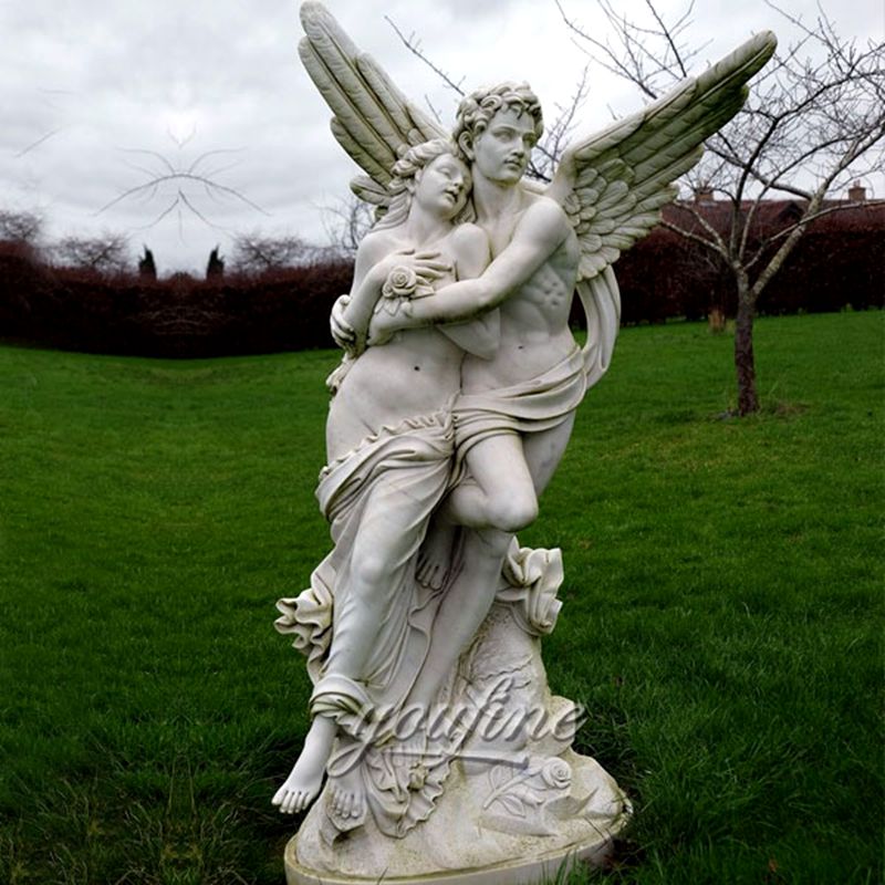 Ancient Greek Angel Sculpture Life Size Cupid and Psyche Marble Statues