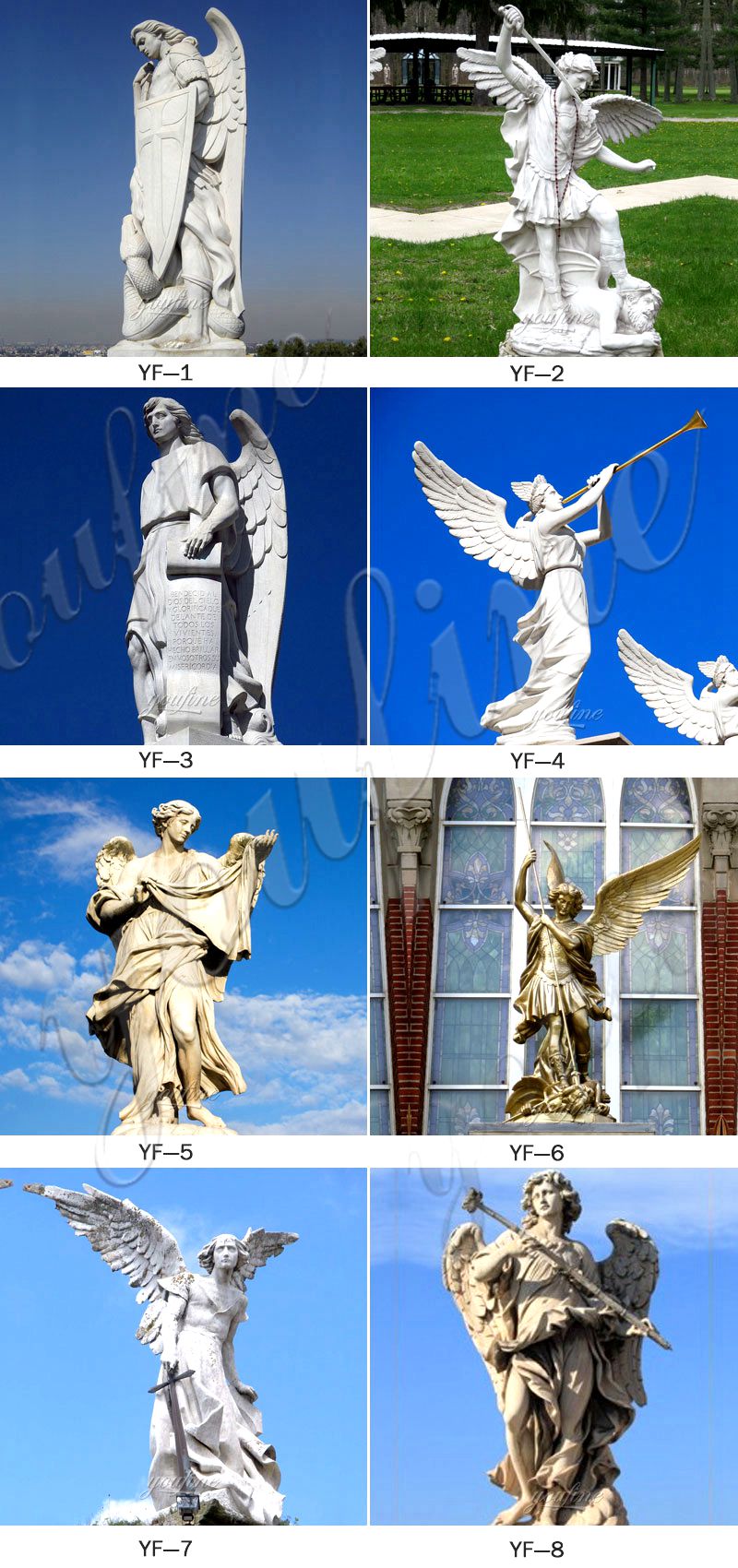 Hot Selling Outdoor Decorative White Angel Marble Statue