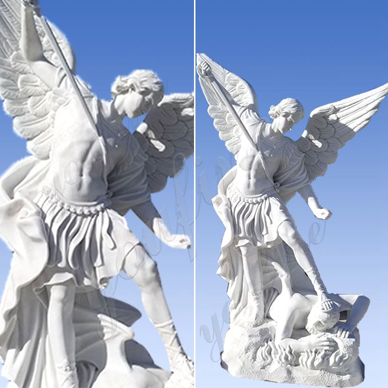 Wholesale Customized Saint Michael Large Marble Angel Statue