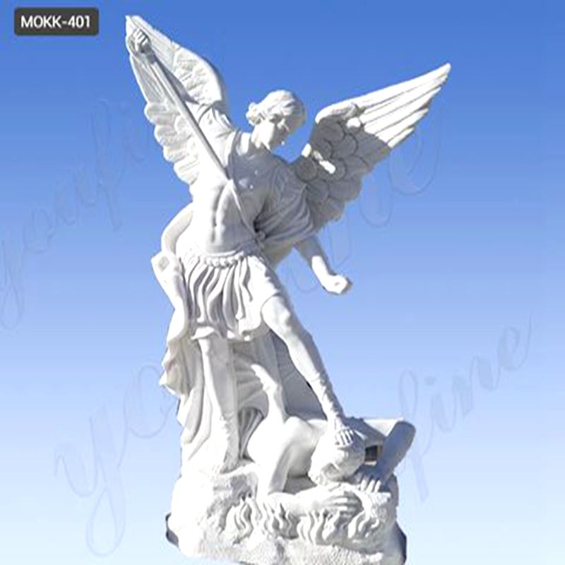 Wholesale Customized Saint Michael Large Marble Angel Statues