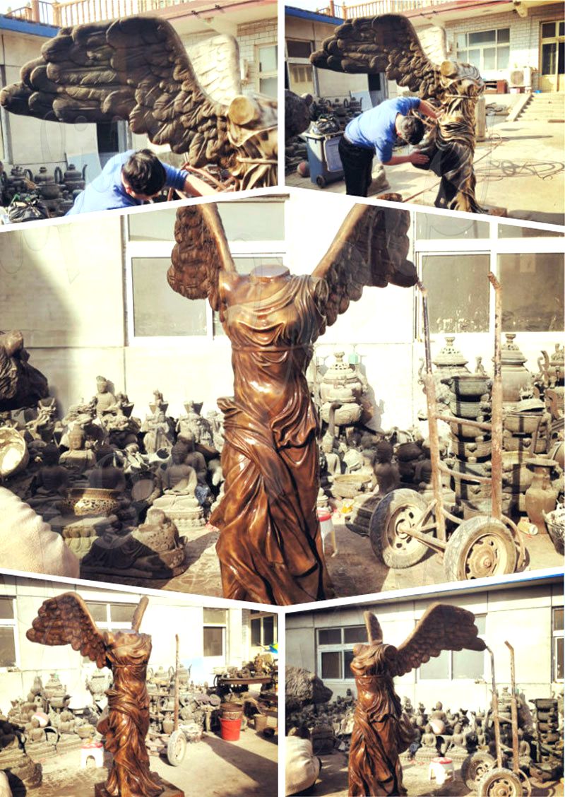 process of Nike of Samothrace Goddess Bronze Angel Statue