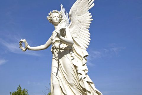 480Hand Carved Large White Marble Angel Statue