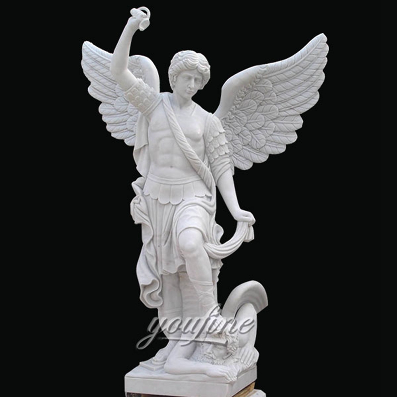 Decorated Religious Famous Archangel St Michael Angel Marble Statue Garden Outdoor For Sale Mokk 280 Bronze Marble Angle Statues Angle Headstone Classical Angle Statue