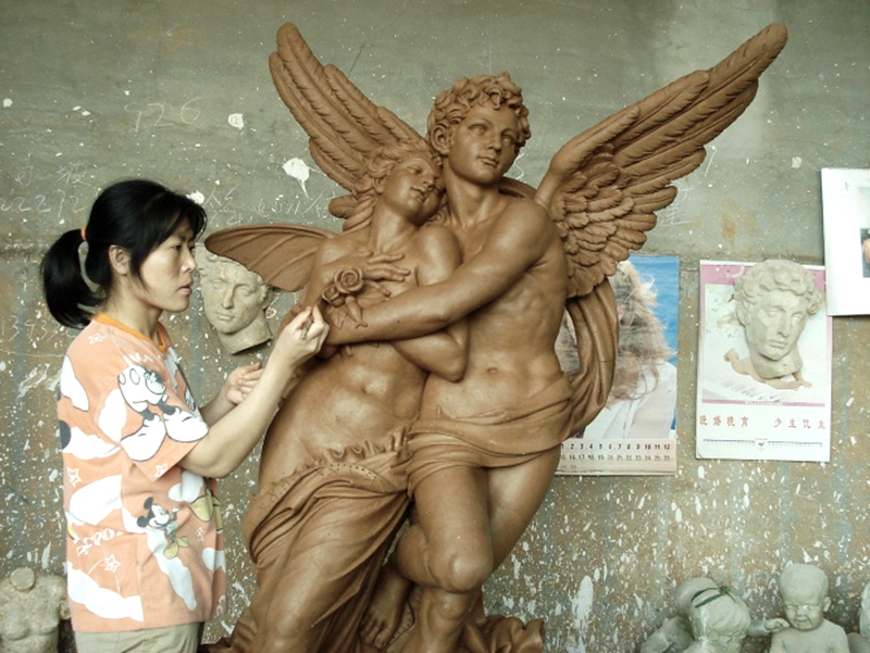Famous Cupid Eros And Snake Marble Angel Statue (4)