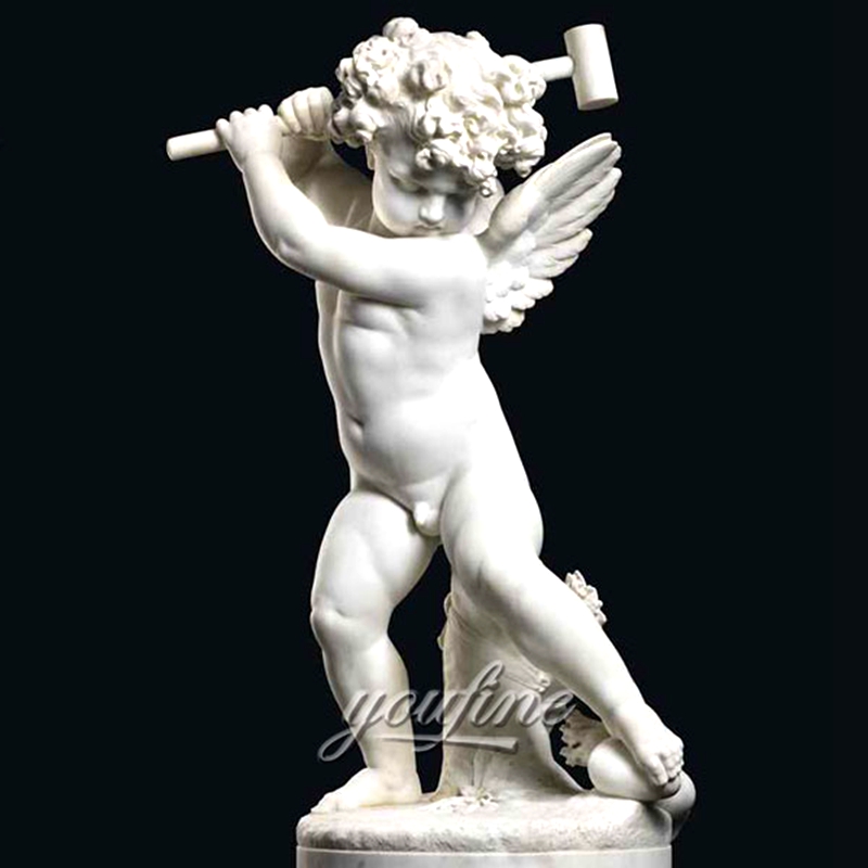 Famous Implacable Putto Cupid Statues Marble Angel Sculpture (1)