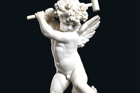 Famous Implacable Putto Cupid Statues Marble Angel Sculpture (2)