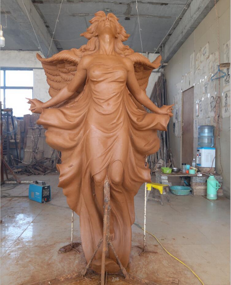 Flying Female Angel Bronze Statue (5)