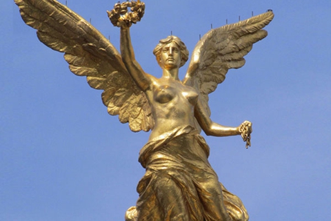 Holding Wreath Female Angel Bronze Sculpture (2)