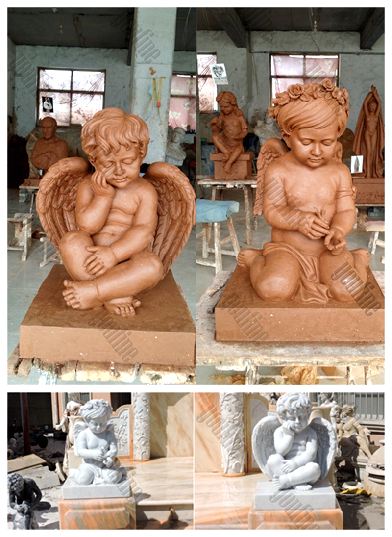 Luxury White Marble Angel Sculpture Tombstone (4)
