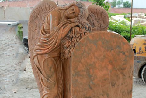 480Engraved Winged Angel Stone Granite Tombstone