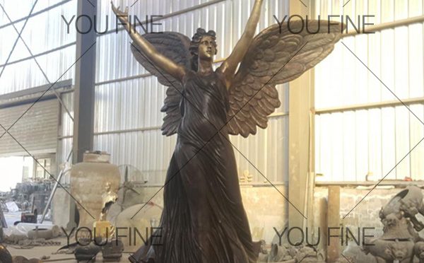 Holding Dove Bronze Angel Statue