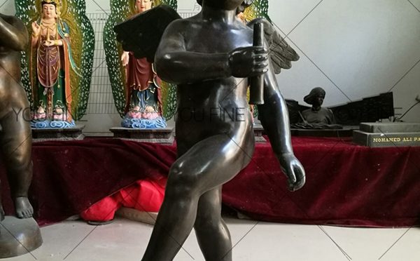 Little Cherubs Eros Cupid Bronze Angel Statue