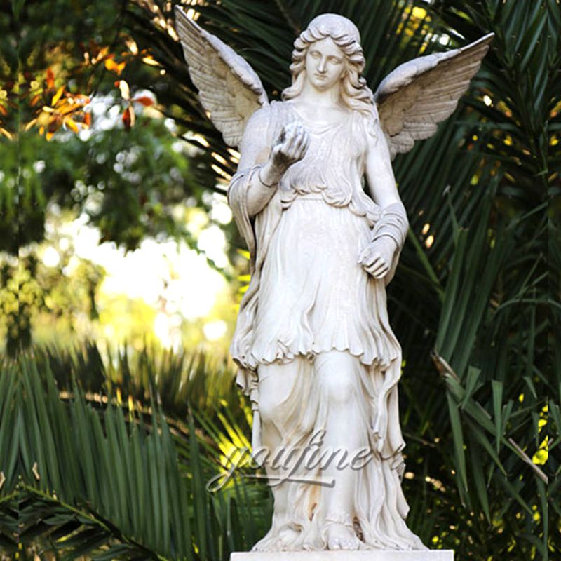 Outdoor yard life size angels marble statues for sale