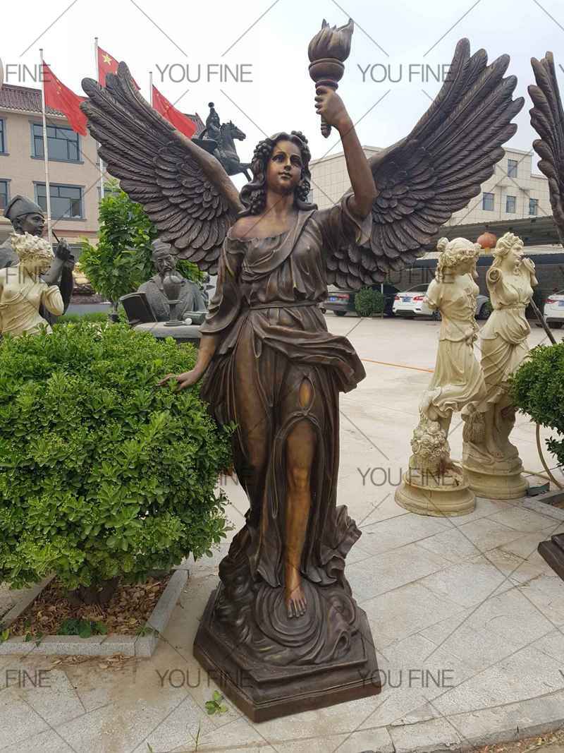 Bronze Female Angel Statue with Torch for Customer (3)