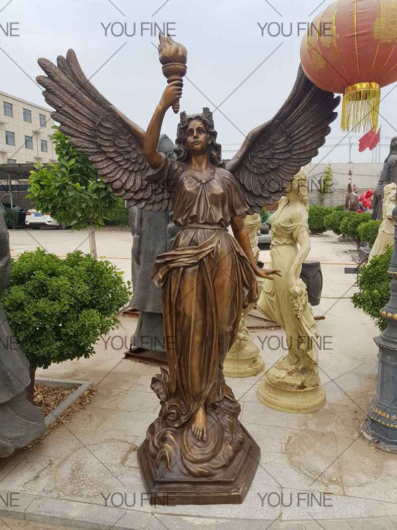 Bronze Female Angel Statue with Torch for Customer (4)