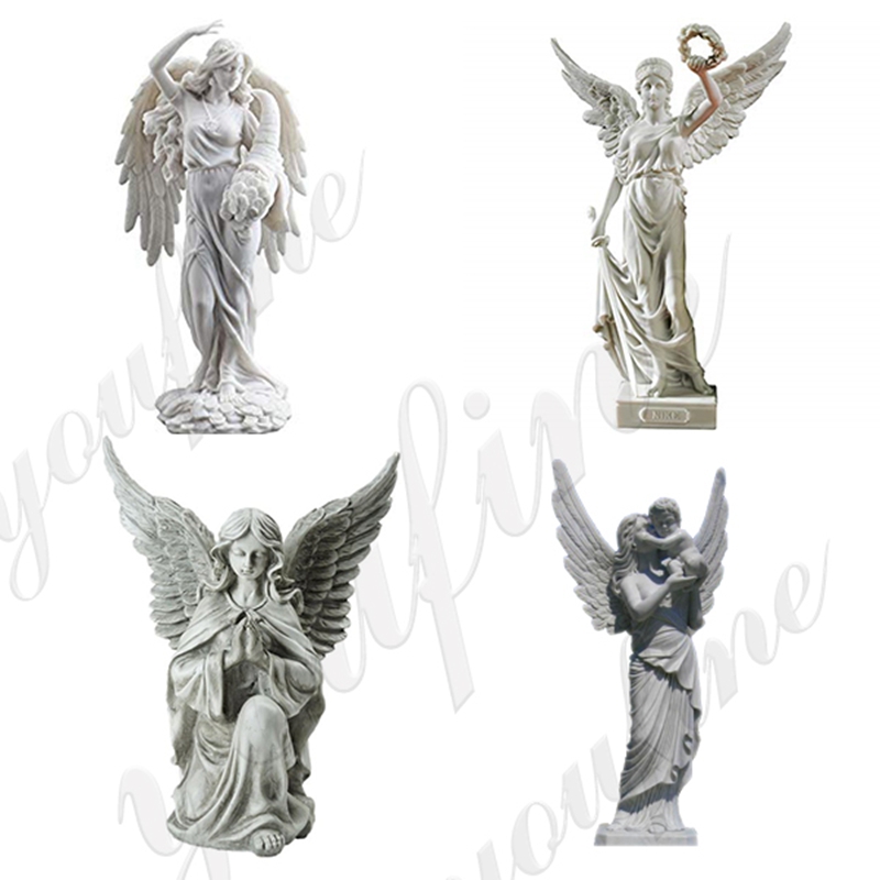 Customized Female Angel Holding Baby Marble Sculpture (2)