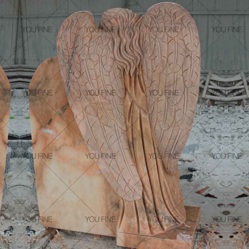 Engraved Winged Angel Stone Granite Tombstone for Customer (2)