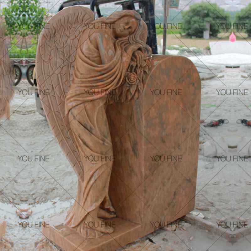 Engraved Winged Angel Stone Granite Tombstone for Customer (3)