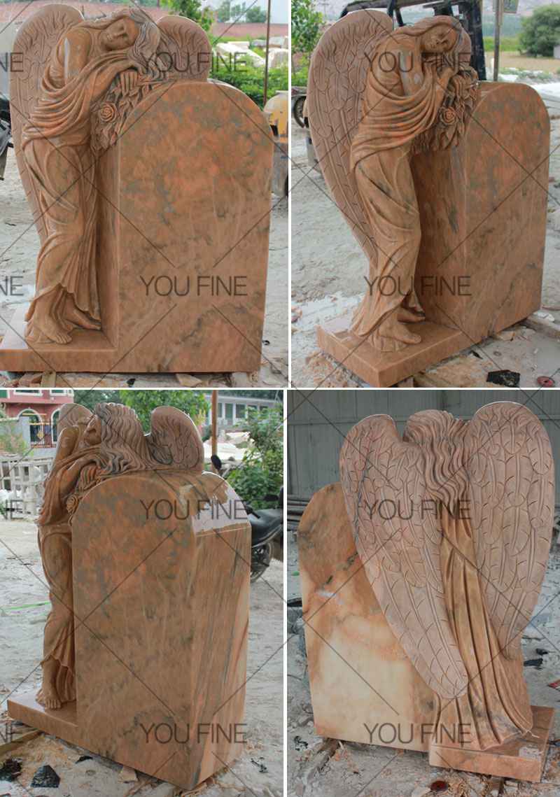Engraved Winged Angel Stone Granite Tombstone for Customer (4)