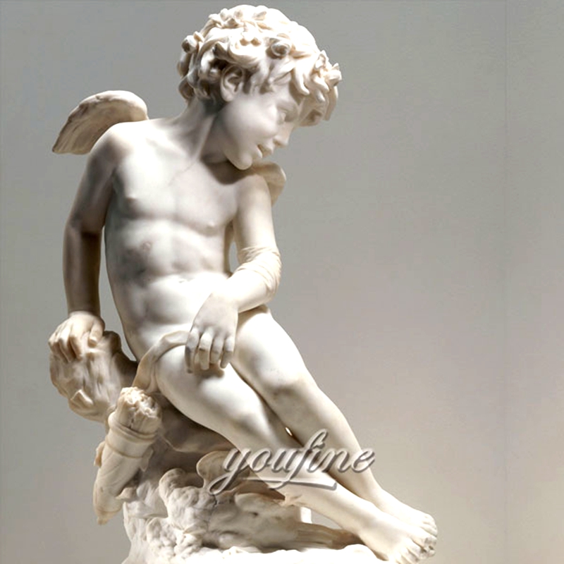 Famous Eros Cupid Naughty Boy Marble Angel Statue (1)