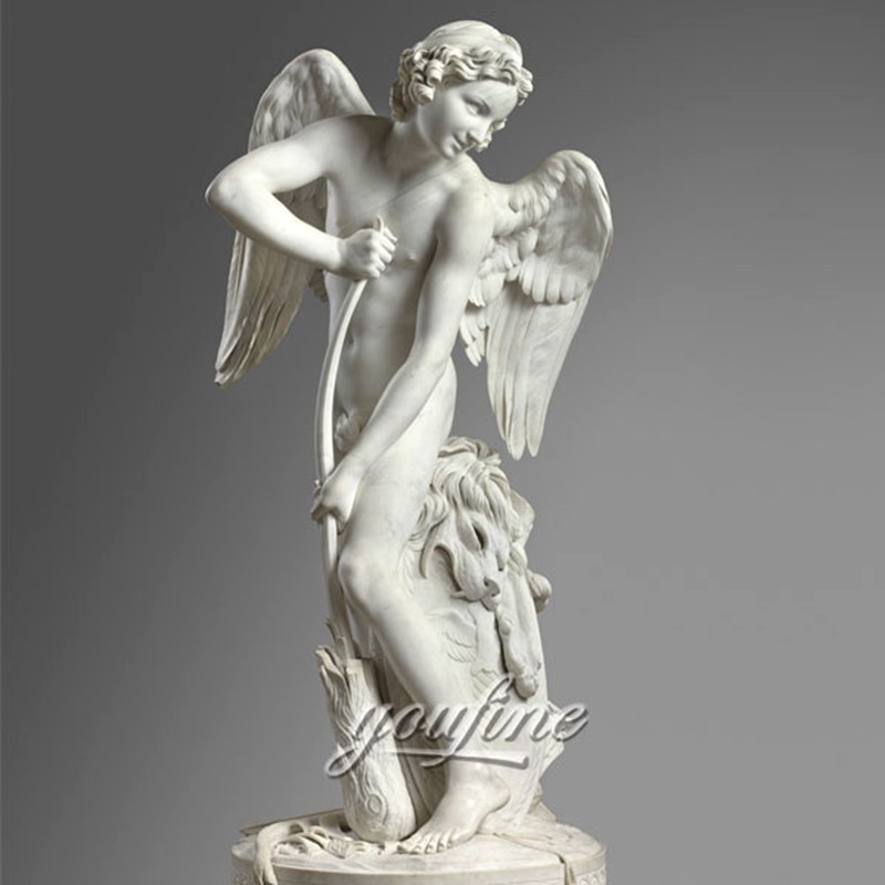 Famous Naughty High Quality Stone Cupid Marble Angel Statue (1)