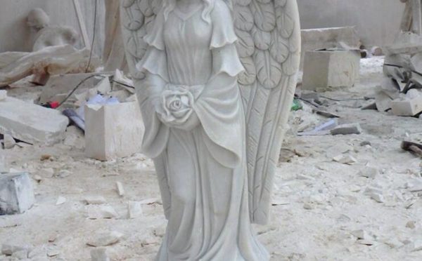 Garden Female Marble Angel Statue for Germany Customer (3)