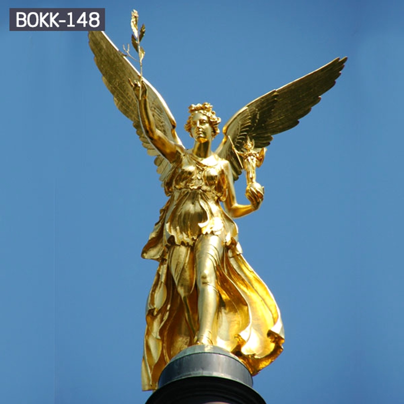 Golden Angel of Peace Monument Bronze Angel Sculpture (1)