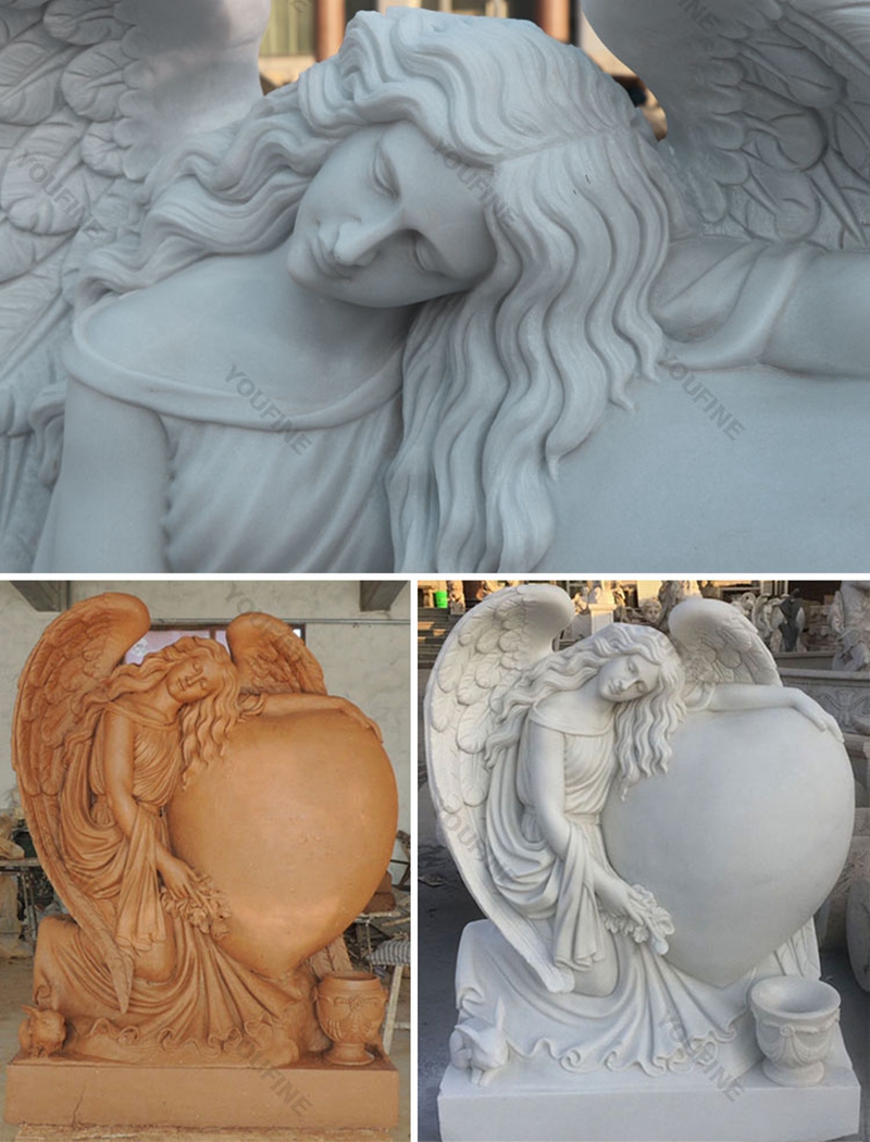 Heart Style Angel Marble Monument Tombstone (4)