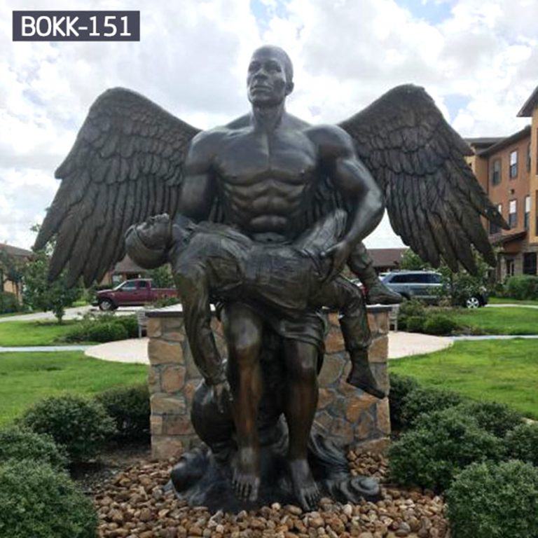 Custom Garden Outdoor Large Strong Male Bronze Angel Statue for Sale