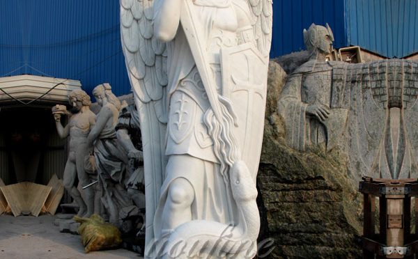 Life Size The Archangel Saint Michael Marble Sculpture (3)