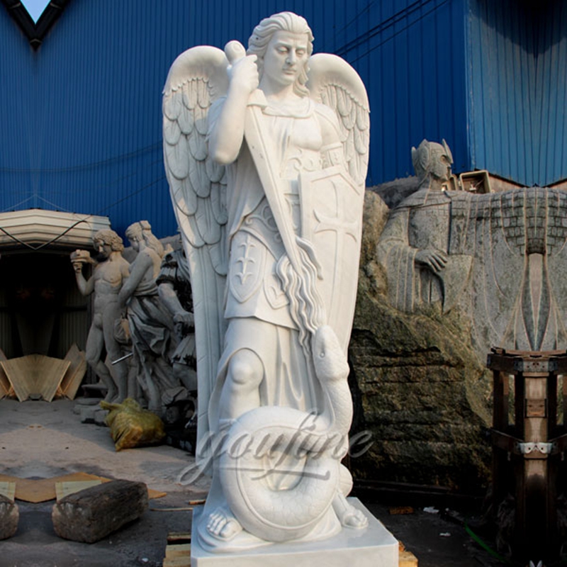 Life Size The Archangel Saint Michael Marble Sculpture (4)