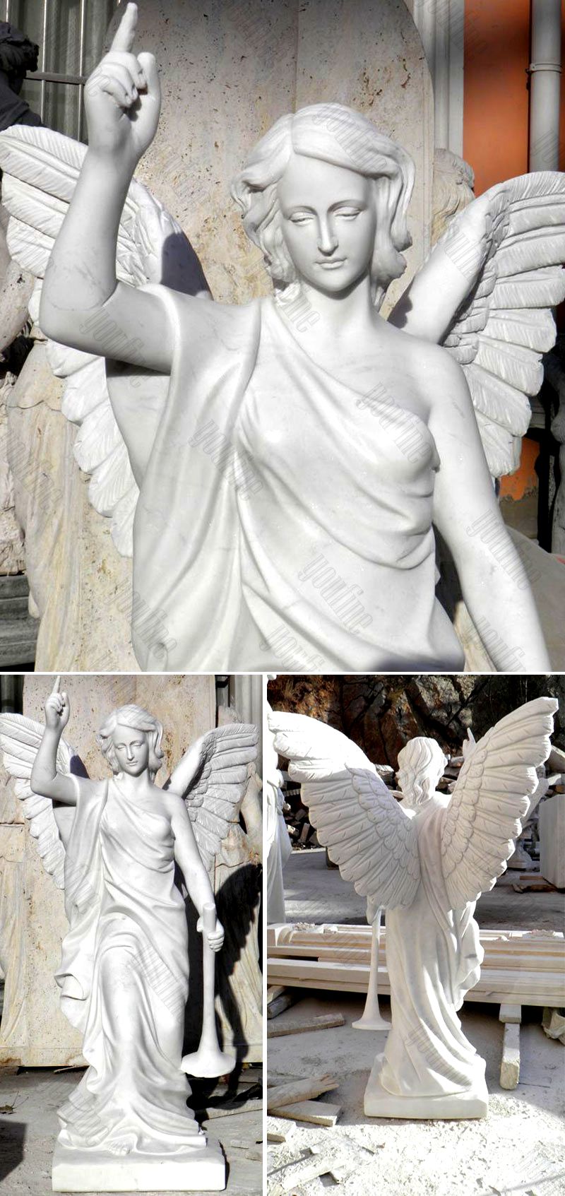 Outdoor Decorative Female Angel Marble Statue for Customer (2)