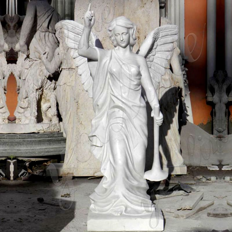 Outdoor Decorative Female Angel Marble Statue for Customer (3)
