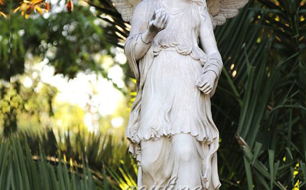 Outdoor yard life size angels marble statues for sale