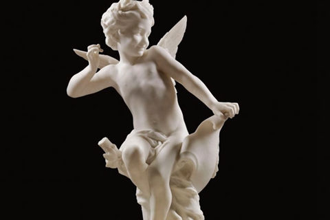 Wings Sitting Cherubs Marble Angel Statue (5)