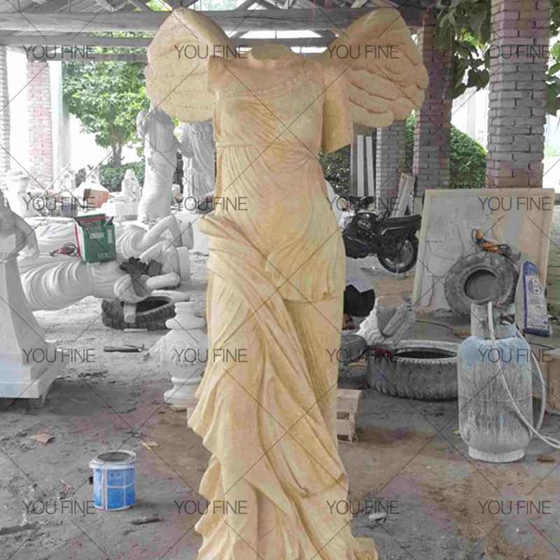 Antique Famous Greek Goddess Victory Nike of Samothrace Marble Statue (1)