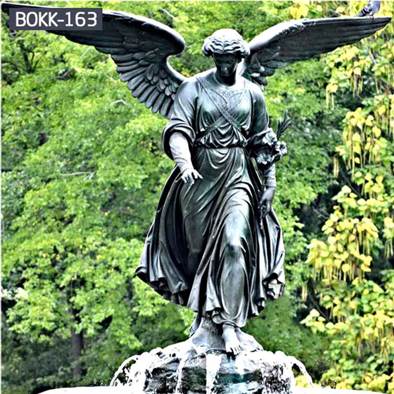 Custom Made Big Wings Angel Bronze Statue Garden Ornaments (1)
