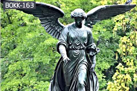 Custom Made Big Wings Angel Bronze Statue Garden Ornaments (2)