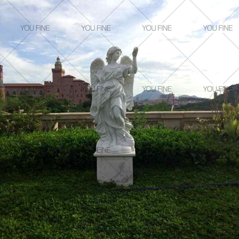 Large White Marble Angel Statue for Customer (1)