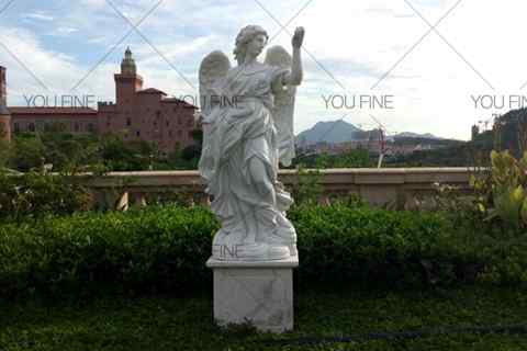 Large White Marble Angel Statue for Customer (2)